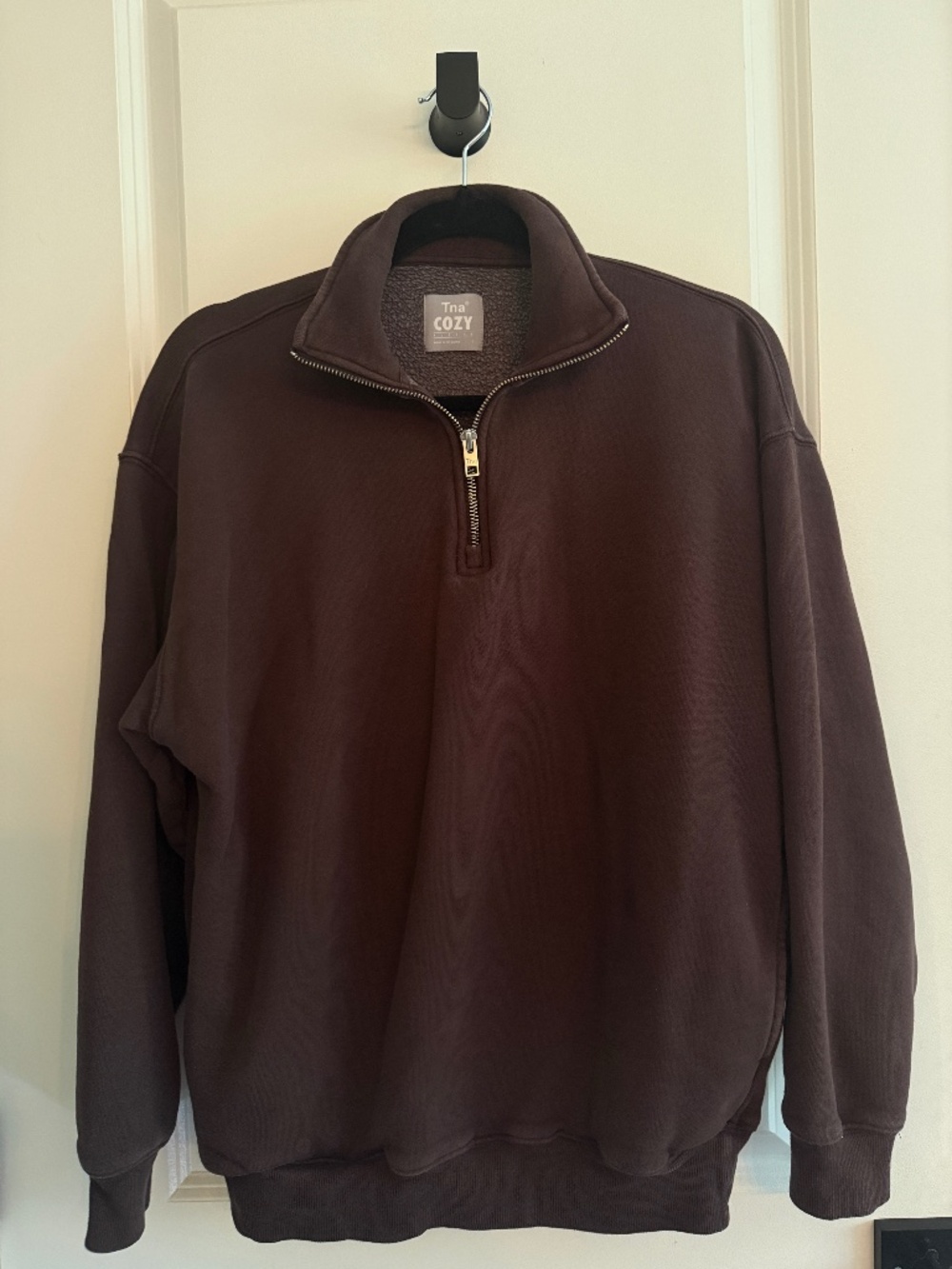 Aritzia TNA Cozy Fleece Perfect 1/4 Zip Sweatshirt - Size 1